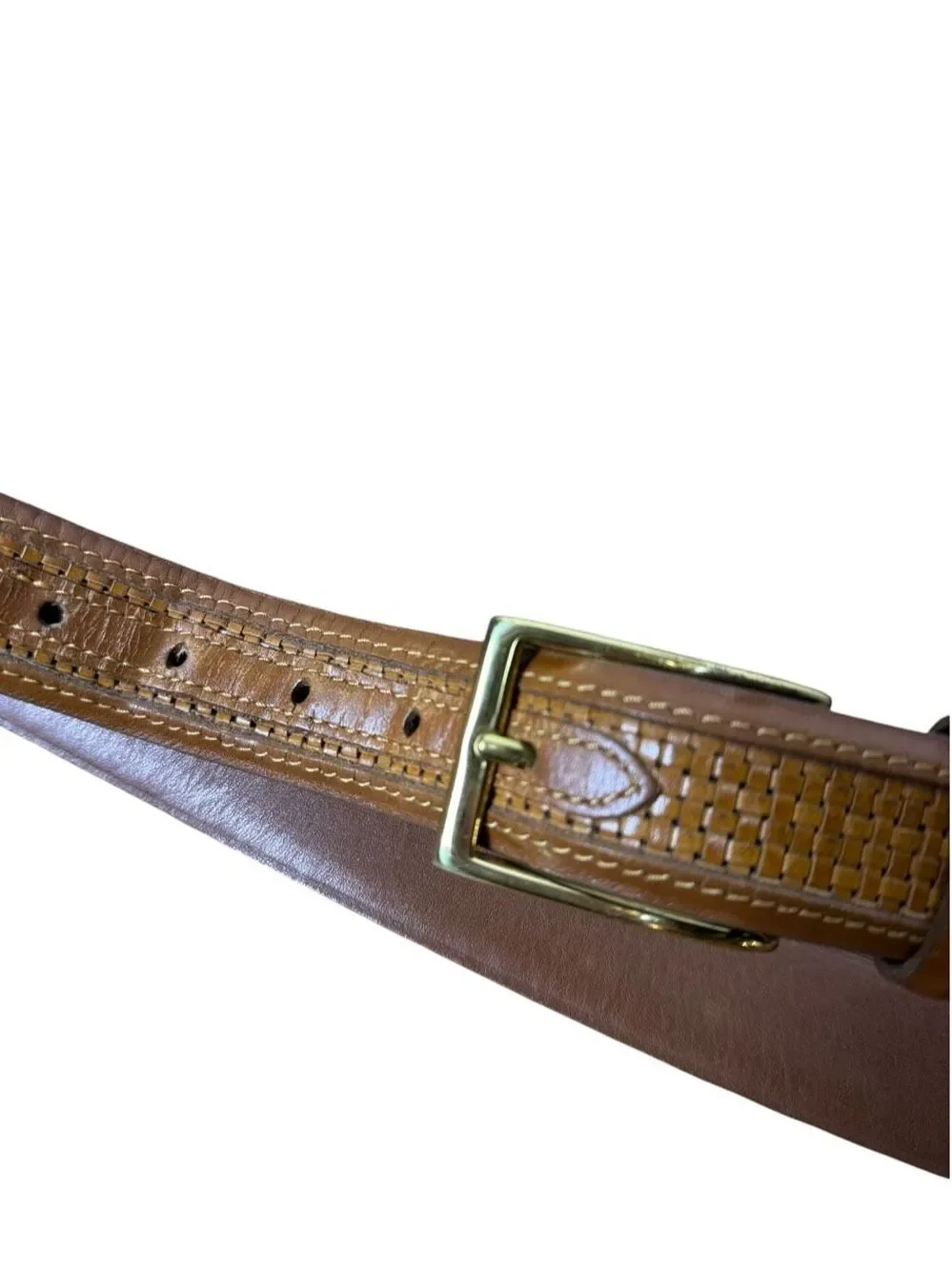 Allen Edmonds Triple Braid Inlay Belt Dress Men’s Size 44 Tan Brown 28090